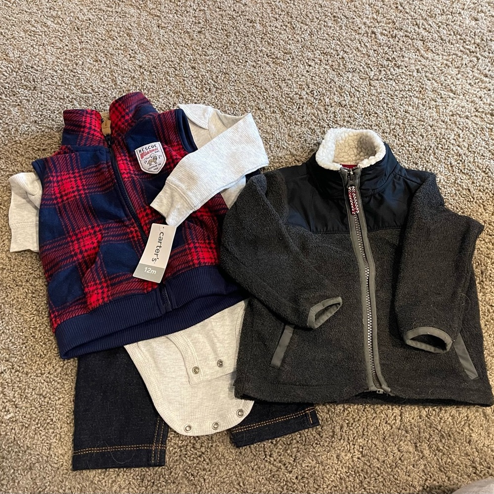 Boys Outfit with Tags and Fleece Zip Up